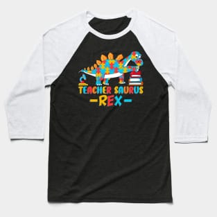 Teacher Saurus Rex, autism awareness Baseball T-Shirt